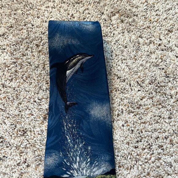 Endangered Species Killer Whale Orca Silk Neck Tie 90’s - Picture 3 of 5